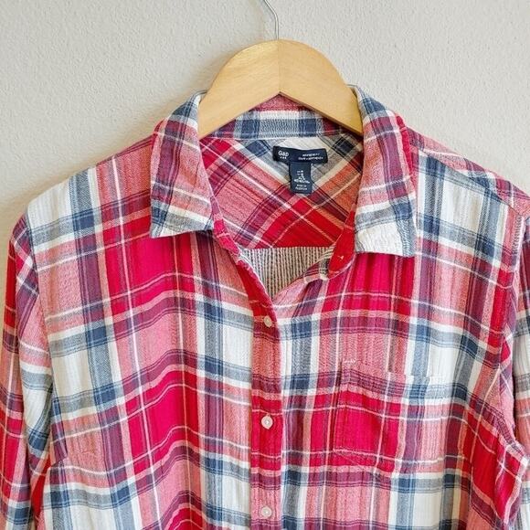 Gap Long Sleeve Plaid Shirt Sz M - Picture 2 of 7